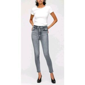 MOUSSY VINTAGE Carmel Rebirth High Waist Skinny Jeans Size 31 in Light Black